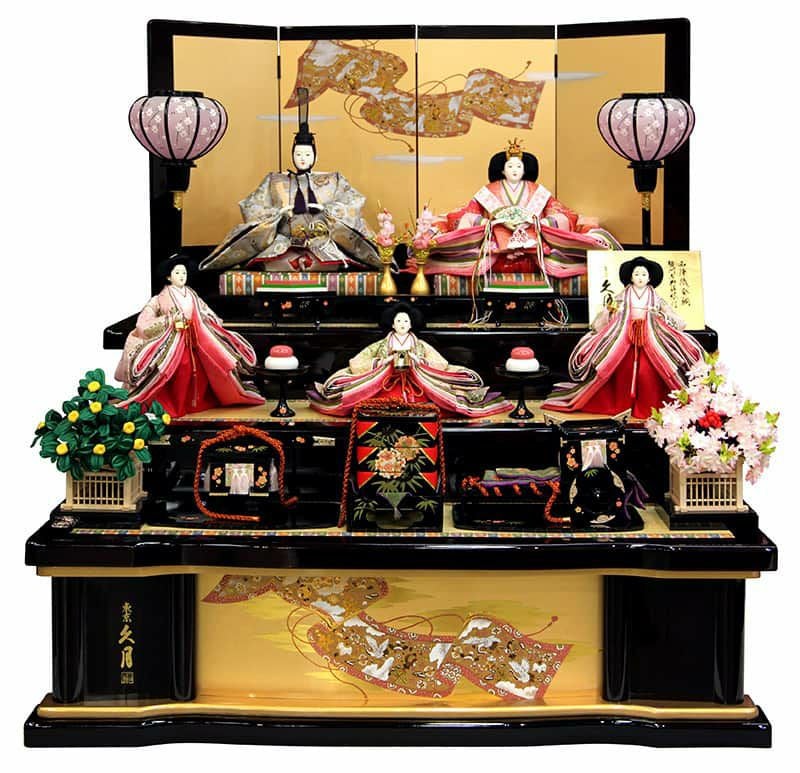 雛人形 久月 ひな人形 雛 三段飾り 五人飾り 春陽雛 西陣織金襴 九番