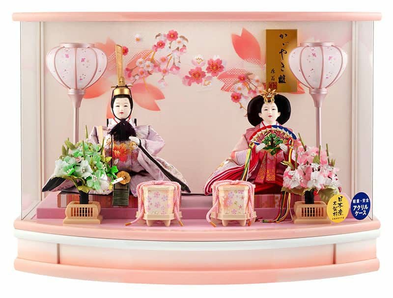 雛人形 ひな人形 ケース飾り 親王飾り 藤翁作 麗羽 三五親王 極上刺繍