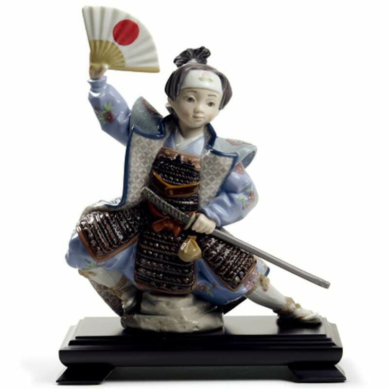 リヤドロ 五月人形 Lladro 桃太郎 子供大将飾り 浮世人形 台座付