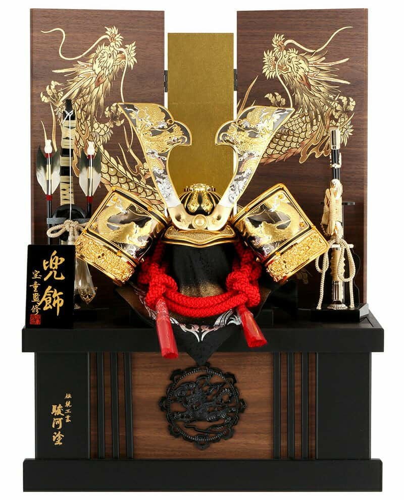 五月人形 コンパクト 兜収納飾り 兜飾り 宝童監修 金竜大鍬兜 12号