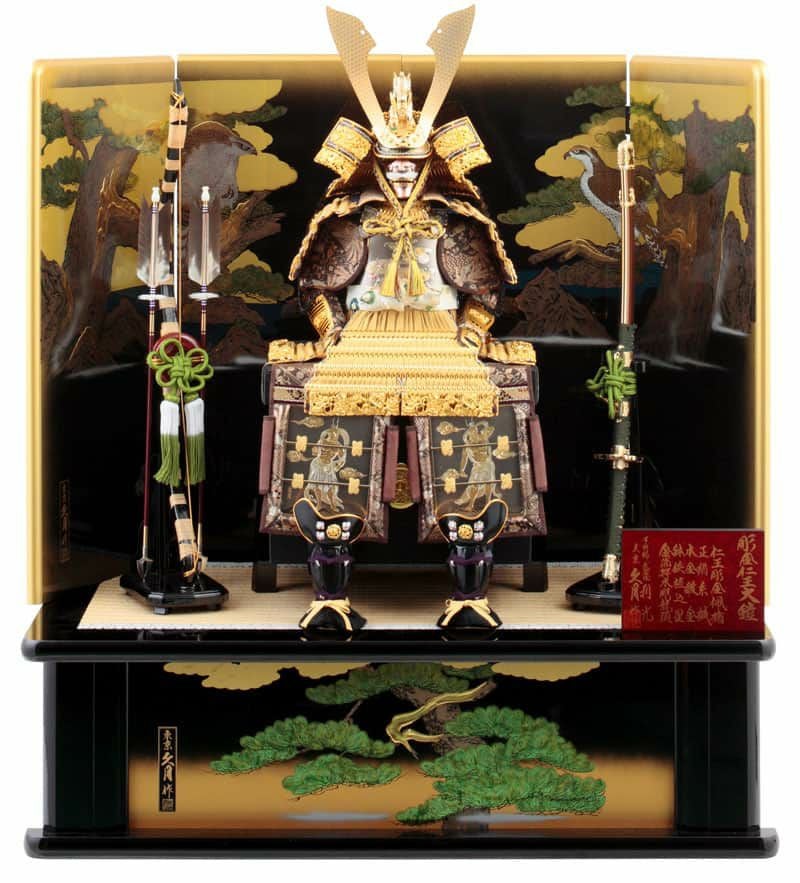 正絹　萌黄裾濃成之大鎧　鎧司　上原玉鳳作　五月人形　鎧飾り 五月人形】7号 永遠奉納大鎧 青緑中ベージュ威-DEEPSEA- 鎧飾り | 翠鳳