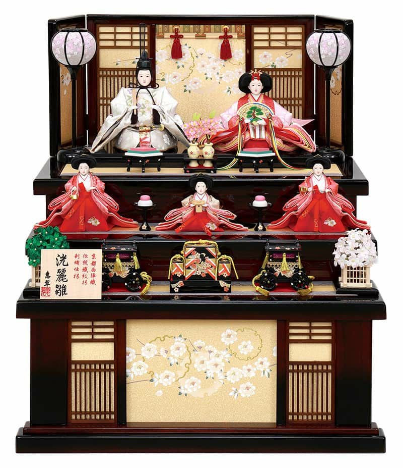 雛人形 五人飾り 3段　新品未使用 雛人形 三段飾り コンパクト ひな人形 五人飾り 5人飾り 3段 : 雛人形