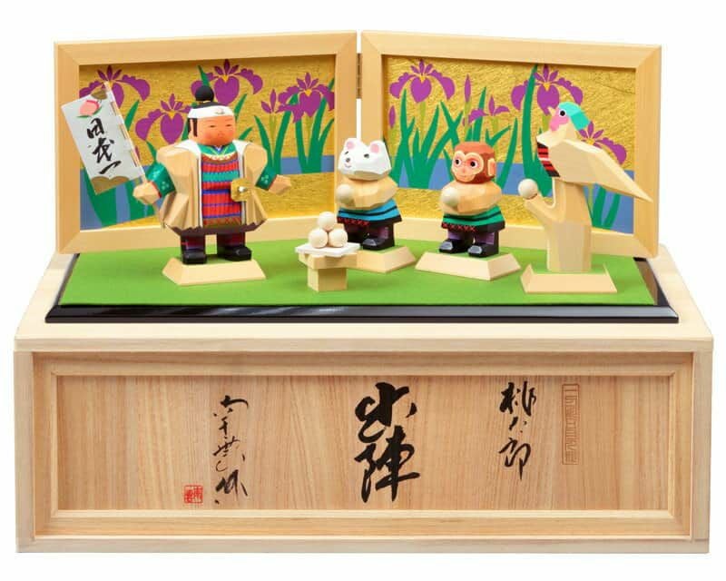 五月人形 久月 コンパクト 桃太郎 収納飾り 浮世人形 南雲作 伊予