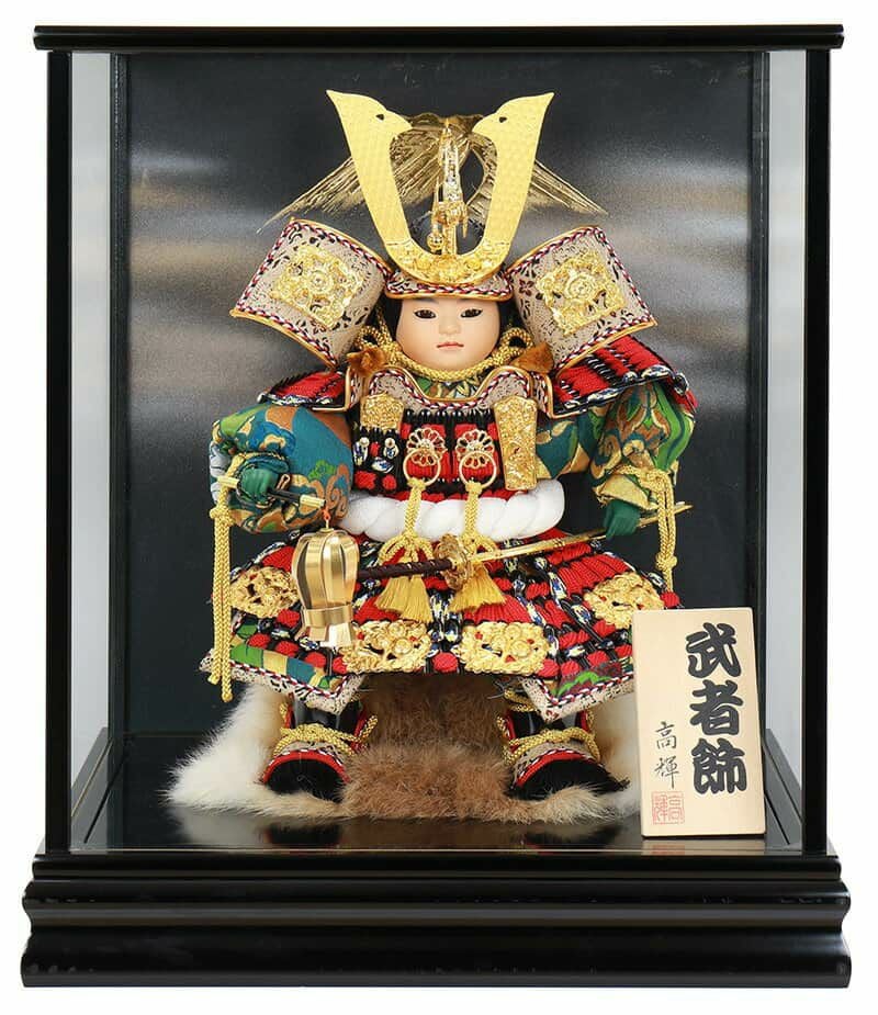 五月人形 コンパクト 子供大将飾り 武者人形 ケース飾り 高輝作 6号