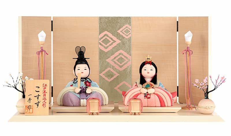 雛人形 コンパクト 一秀 ひな人形 木目込人形飾り 平飾り 親王飾り