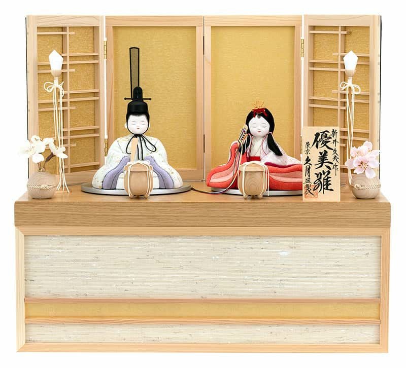 雛人形 コンパクト 久月 ひな人形 木目込人形飾り 収納飾り 親王飾り