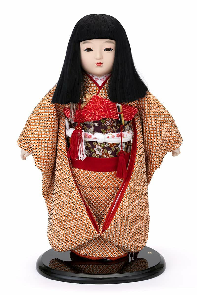 雛人形 久月 ひな人形 市松人形 豊珠作 正絹京染四ツ巻鹿の子絞り 本