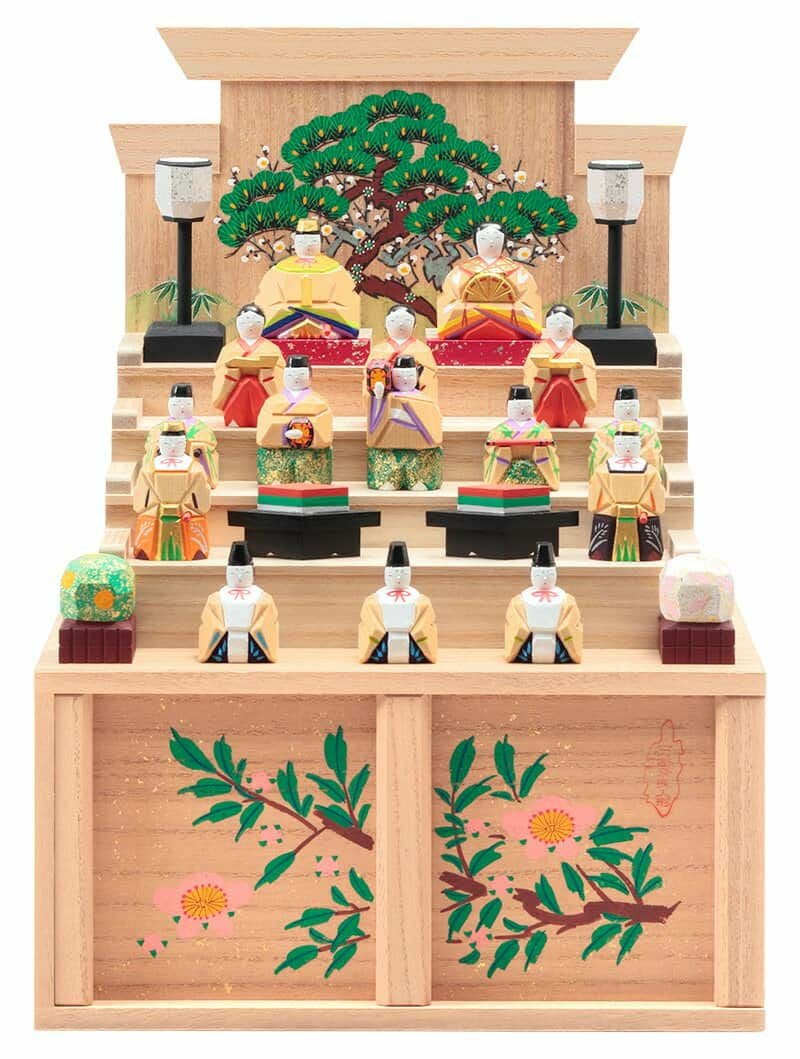 雛人形 コンパクト 久月 ひな人形 収納飾り 五段飾り 十五人飾り 神泉