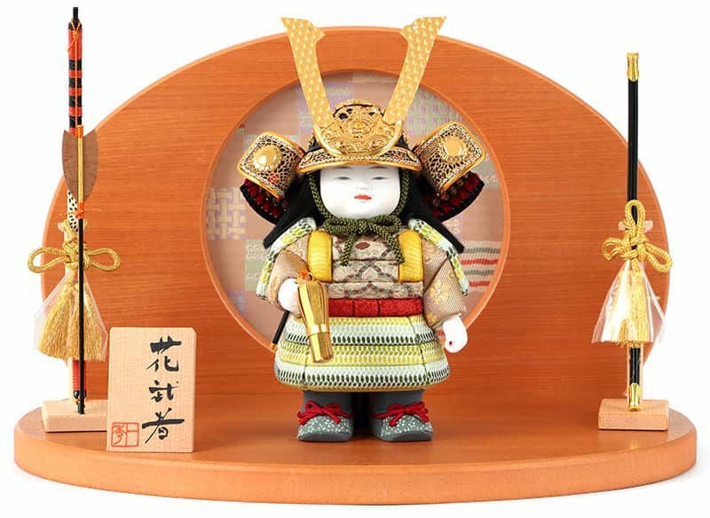 五月人形 コンパクト 一秀 子供大将飾り 武者人形 平飾り 木目込み