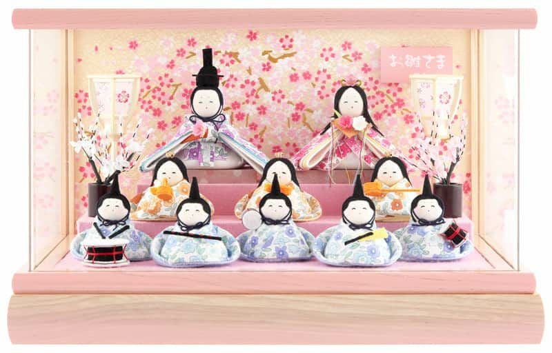 お飾り ちりめん細工 雛人形 三段飾り 手作り 美品ちりめん細工 うさぎ