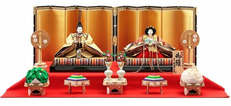 雛人形 久月 ひな人形 平飾り 親王飾り 平安桂甫作 御雛 龍村裂 【2026