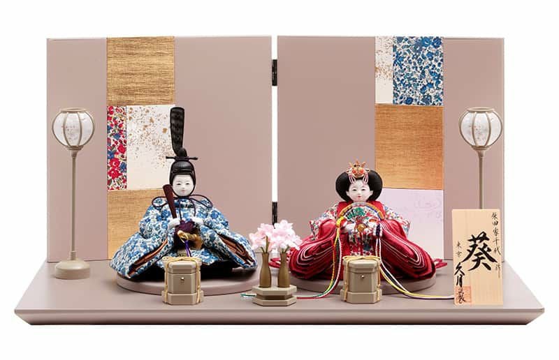 雛人形 久月 ひな人形 雛 平飾り 親王飾り 柴田家千代作 葵 リバティ
