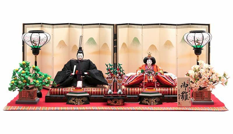 雛人形 久月 ひな人形 平飾り 親王飾り 平安弌峰作 御雛 朱雀大路