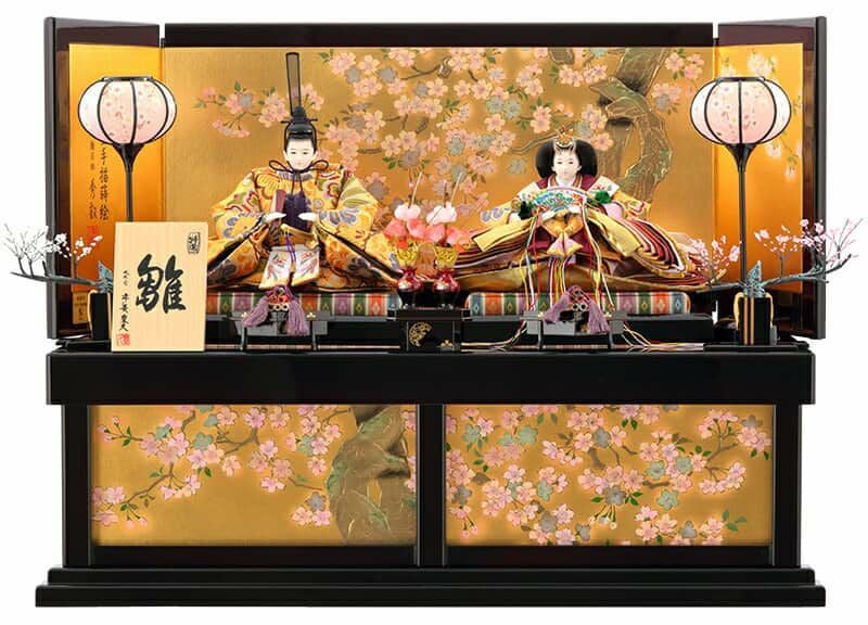 雛人形 コンパクト 平安豊久 ひな人形 雛 収納飾り 親王飾り 桜華 本金